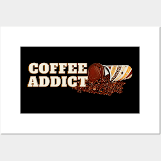 Kaffee Addict Espresso Bohnen Lustig Posters and Art